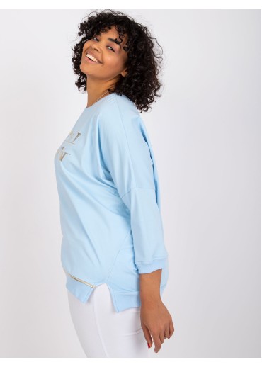 Svetlomodré tričko s 3/4 rukávom