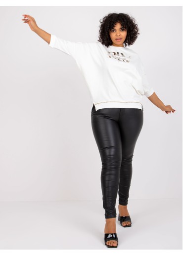 Smotanovo biele tričko s 3/4 rukávom