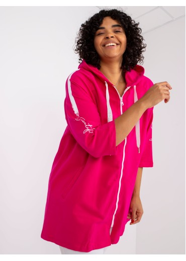 Fuchsiovo ružová mikina na zips
