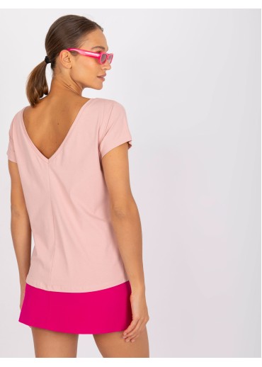 Tmavopúdrovo ružové basic tričko