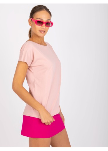 Tmavopúdrovo ružové basic tričko