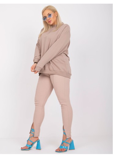 Béžovo hnedá bavlnená mikina