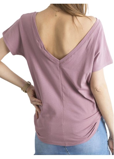 Tmavopúdrovo ružové bavlnené tričko