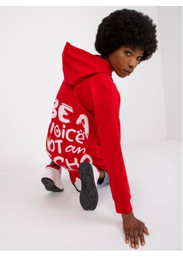 Červená predĺžená mikina