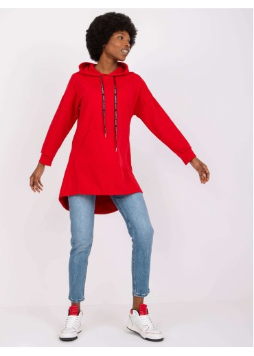 Červená predĺžená mikina