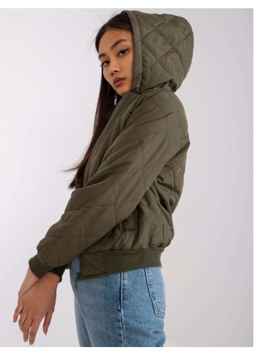 Khaki zelená krátka prechodná bunda