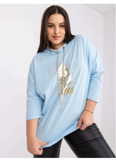 Svetlomodré tričko s 3/4 rukávom