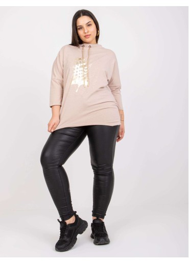 Béžovo hnedé tričko s 3/4 rukávom