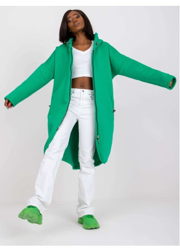 Tmavozelená predĺžená mikina