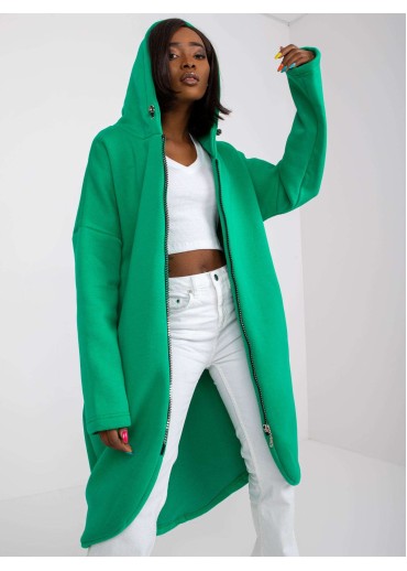 Tmavozelená predĺžená mikina