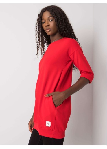 Červená predĺžená mikina