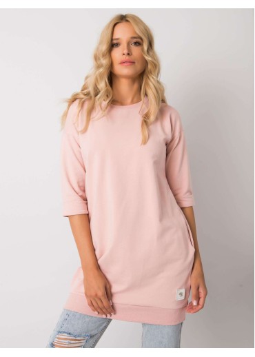 Tmavopúdrovo ružová predĺžená mikina