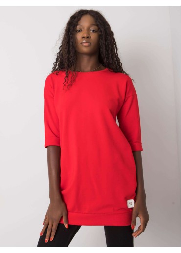 Červená predĺžená mikina