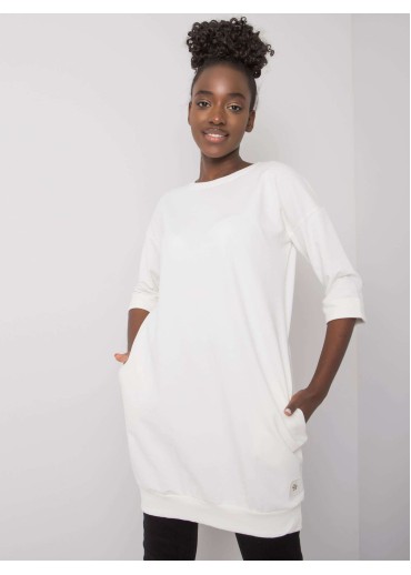 Smotanovo biela predĺžená mikina