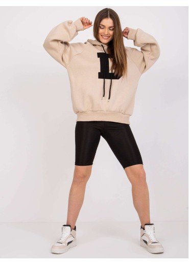 Béžovo hnedá mikina s kapucňou