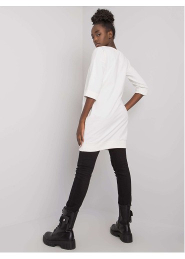 Smotanovo biela predĺžená mikina