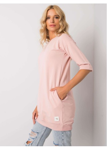 Tmavopúdrovo ružová predĺžená mikina