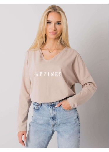 Béžovo hnedé tričko s dlhým rukávom