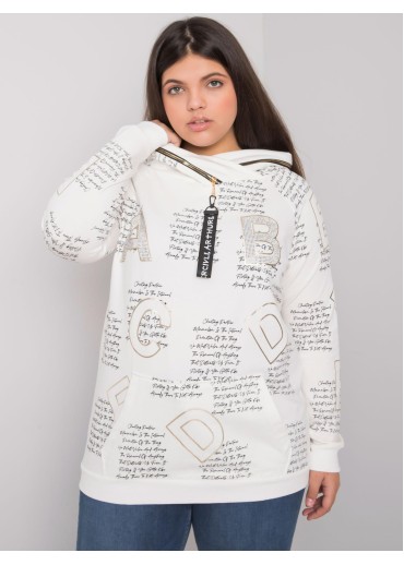 Smotanovo biela mikina s kapucňou