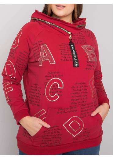 Bordovo červená mikina s kapucňou