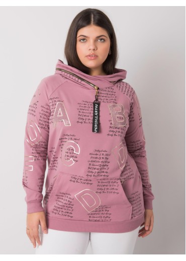 Tmavopúdrovo ružová mikina s kapucňou