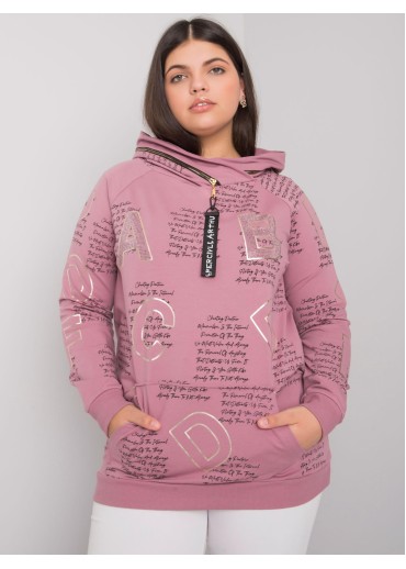 Tmavopúdrovo ružová mikina s kapucňou
