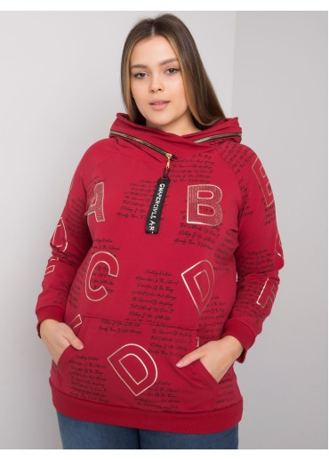 Bordovo červená mikina s kapucňou