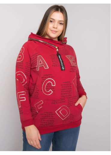 Bordovo červená mikina s kapucňou