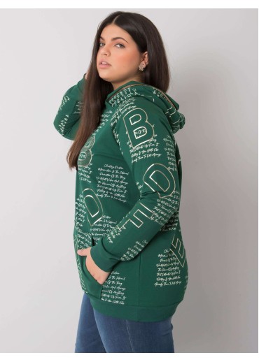 Tmavozelená mikina s kapucňou