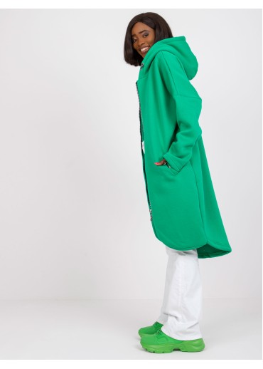 Tmavozelená predĺžená mikina