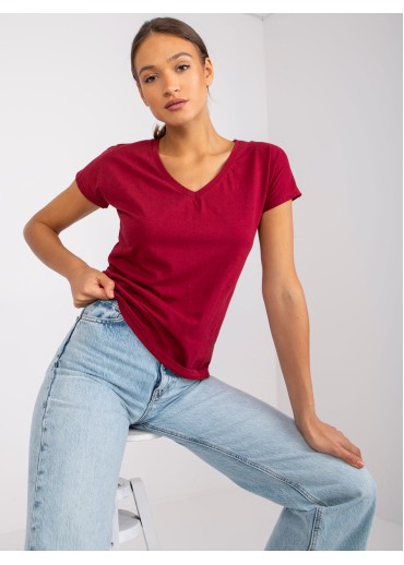 Bordovo červené bavlnené tričko