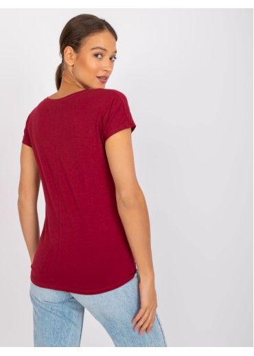 Bordovo červené bavlnené tričko