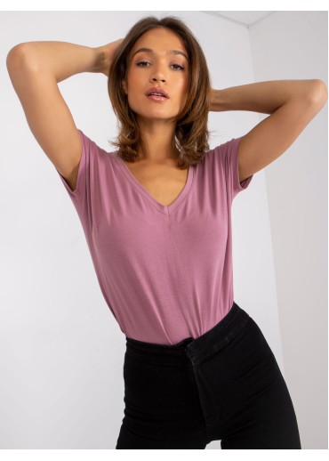 Tmavopúdrovo ružové basic tričko