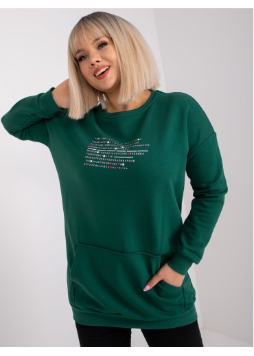 Tmavozelená predĺžená mikina
