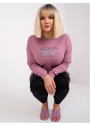 Tmavopúdrovo ružová predĺžená mikina