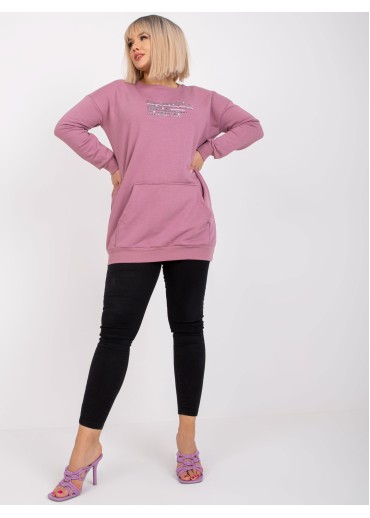 Tmavopúdrovo ružová predĺžená mikina