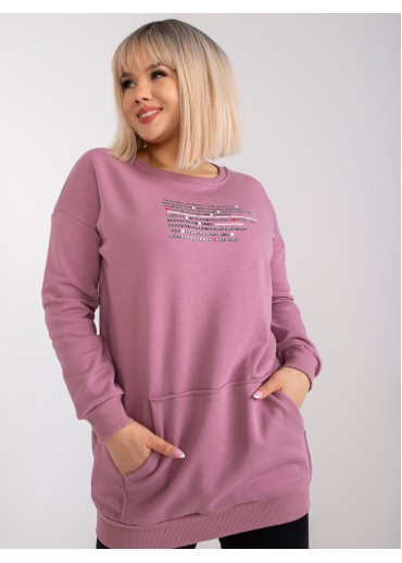 Tmavopúdrovo ružová predĺžená mikina