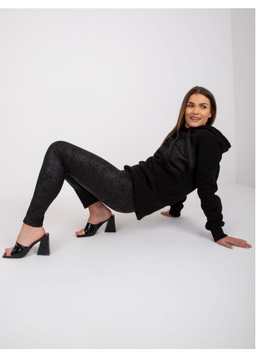 Čierny komplet mikina a legíny