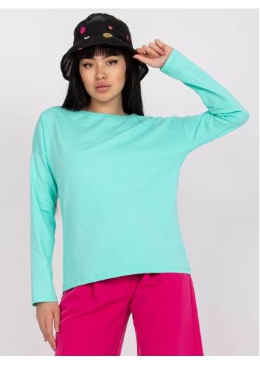 Mätovo zelené basic tričko s dlhým rukávom