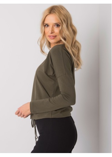 Khaki zelené tričko s dlhým rukávom
