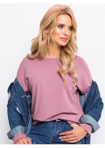 Ružové basic tričko s dlhým rukávom