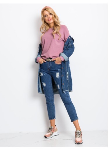 Ružové basic tričko s dlhým rukávom