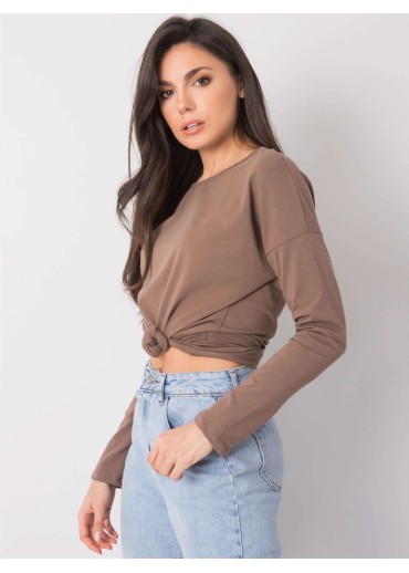 Hnedé basic tričko s dlhým rukávom