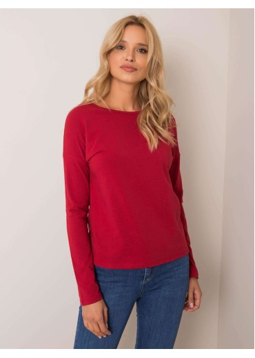 Bordovo červené basic tričko s dlhým rukávom