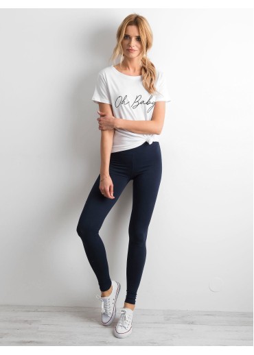 Modré bavlnené legíny