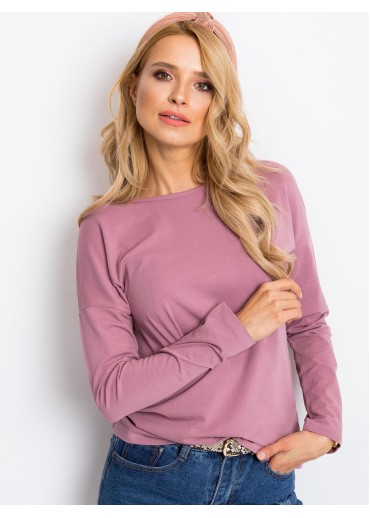 Ružové basic tričko s dlhým rukávom