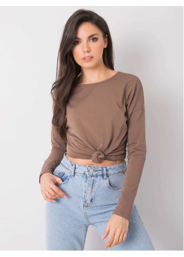 Hnedé basic tričko s dlhým rukávom