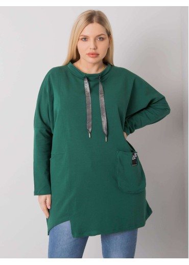 Tmavozelená mikinová tunika