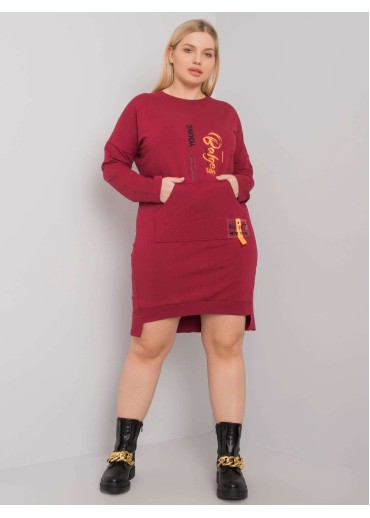 Bordovo červená tunika s potlačou
