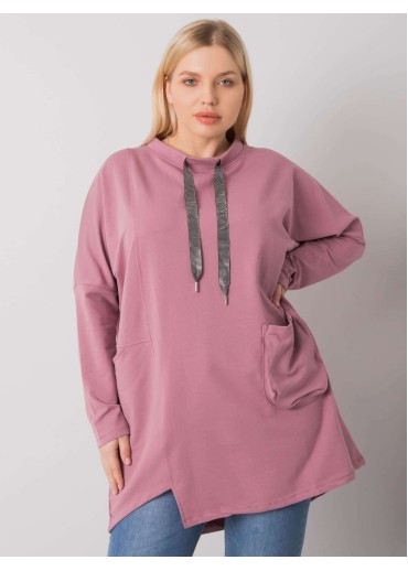 Tmavopúdrovo ružová mikinová tunika